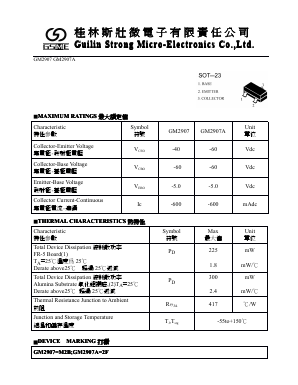 GM2907A Datasheet PDF Guilin Strong Micro-Electronics Co., Ltd.