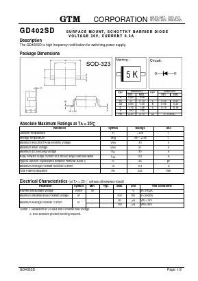 GD402SD Datasheet PDF GTM CORPORATION