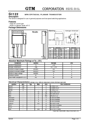 GI122 Datasheet PDF GTM CORPORATION