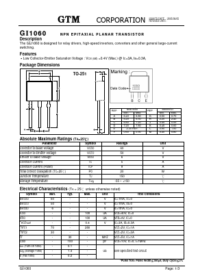 GI1060 Datasheet PDF GTM CORPORATION