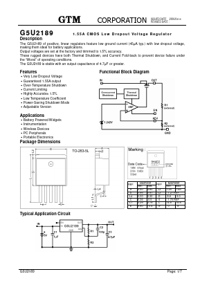 G5U2189 Datasheet PDF GTM CORPORATION