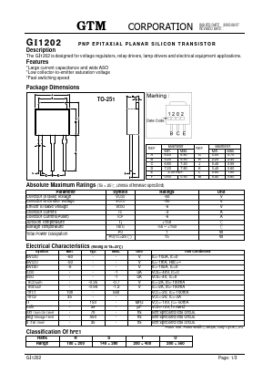 GI1202 Datasheet PDF GTM CORPORATION