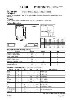 GJ1060 Datasheet PDF GTM CORPORATION