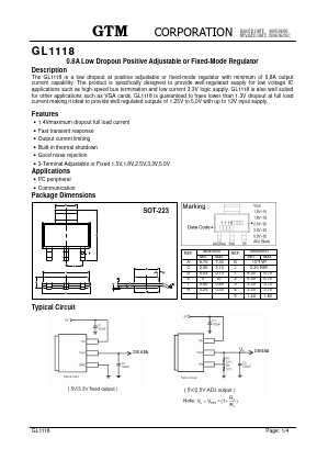 GL1118 Datasheet PDF GTM CORPORATION