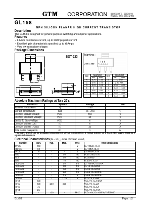 GL158 Datasheet PDF GTM CORPORATION