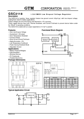 GSC2118 Datasheet PDF GTM CORPORATION