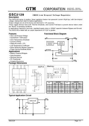 GSC2129 Datasheet PDF GTM CORPORATION