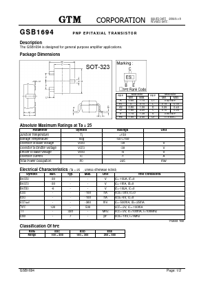 GSB1694 Datasheet PDF GTM CORPORATION