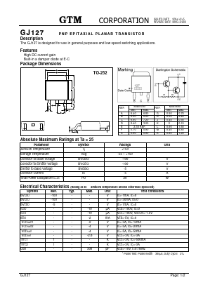 GJ127 Datasheet PDF GTM CORPORATION