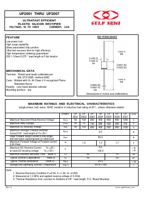 UF2001 Datasheet PDF Gulf Semiconductor