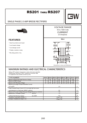 RS201 Datasheet PDF Goodwork Semiconductor Co., Ltd.