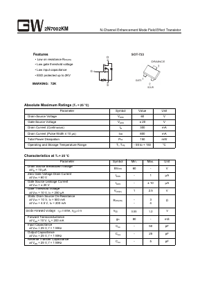 2N7002KM Datasheet PDF Goodwork Semiconductor Co., Ltd.