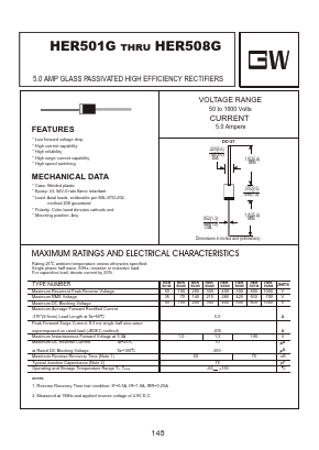 HER501G Datasheet PDF Goodwork Semiconductor Co., Ltd.