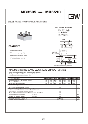 MB352 Datasheet PDF Goodwork Semiconductor Co., Ltd.