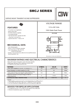 SMCJ200A Datasheet PDF Goodwork Semiconductor Co., Ltd.