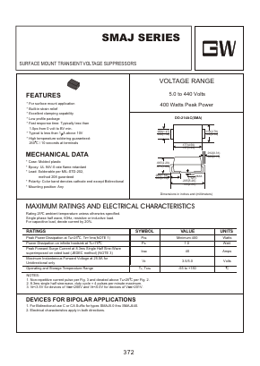 SMAJ13A Datasheet PDF Goodwork Semiconductor Co., Ltd.