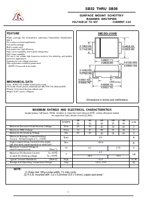 SB34 Datasheet PDF Gaomi Xinghe Electronics Co., Ltd.