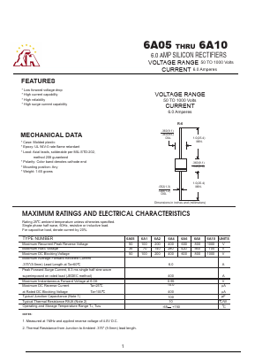 6A6 Datasheet PDF Gaomi Xinghe Electronics Co., Ltd.