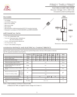 FR605 Datasheet PDF Gaomi Xinghe Electronics Co., Ltd.