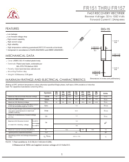 FR156 Datasheet PDF Gaomi Xinghe Electronics Co., Ltd.
