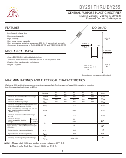 BY254 Datasheet PDF Gaomi Xinghe Electronics Co., Ltd.