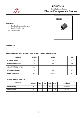 RB520S-30 Datasheet PDF Gaomi Xinghe Electronics Co., Ltd.