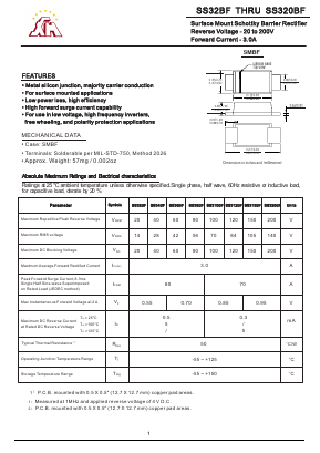 SS36BF Datasheet PDF Gaomi Xinghe Electronics Co., Ltd.