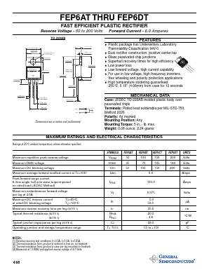 FEP6AT Datasheet PDF General Semiconductor