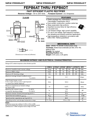 FEPB6CT Datasheet PDF General Semiconductor