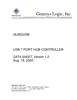 GL652USB Datasheet PDF Genesys Logic