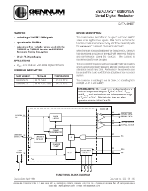 GS9015A Datasheet PDF Gennum -> Semtech