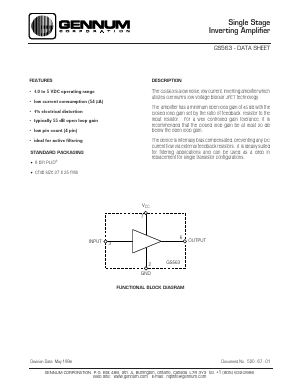 GS563 Datasheet PDF Gennum -> Semtech