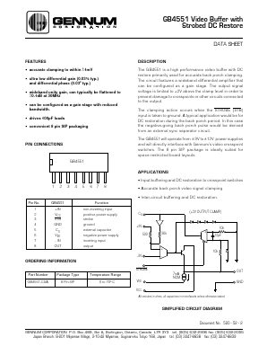 GB4551 Datasheet PDF Gennum -> Semtech
