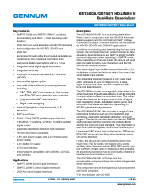 GS1560A Datasheet PDF Gennum -> Semtech