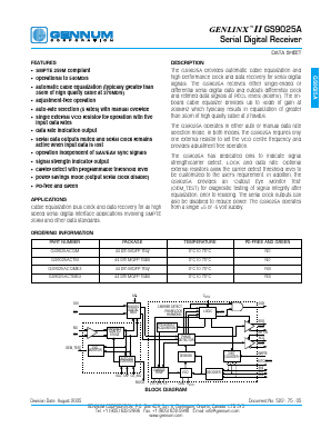 GS9025ACQME3 Datasheet PDF Gennum -> Semtech