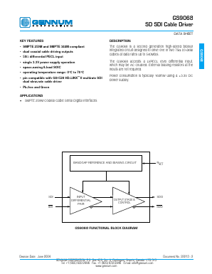 GS9068 Datasheet PDF Gennum -> Semtech