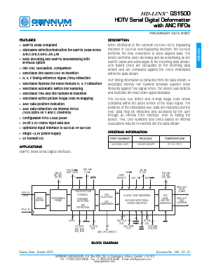 GS1500 Datasheet PDF Gennum -> Semtech