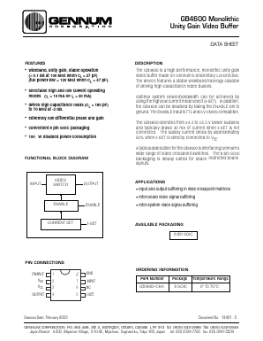 GB4600-CKA Datasheet PDF Gennum -> Semtech