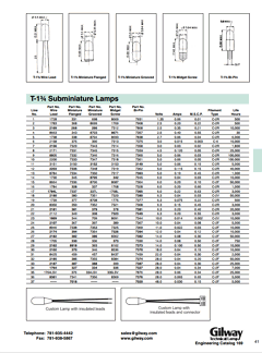 7318 Datasheet PDF Gilway Technical Lamp 