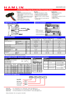 55100-2L-02-D Datasheet PDF HAMLIN Position and Movement Sensor Solutions