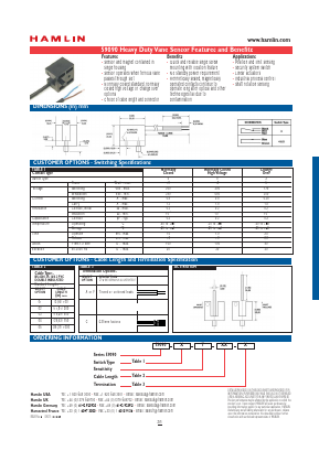 59090-4-T-04-F Datasheet PDF HAMLIN Position and Movement Sensor Solutions