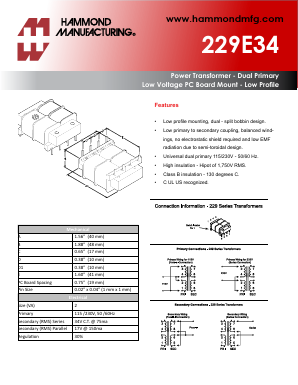 229E34 Datasheet PDF Hammond Manufacturing Ltd.