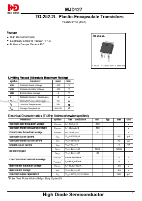 MJD127 Datasheet PDF Jiangsu High diode Semiconductor Co., Ltd