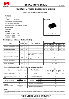 ES1DL Datasheet PDF Jiangsu High diode Semiconductor Co., Ltd