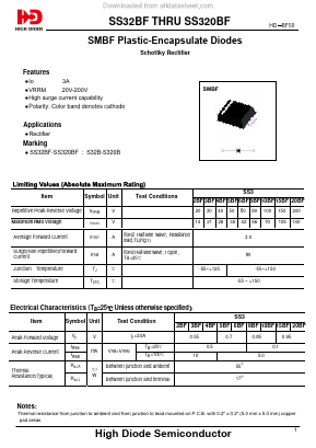 SS310BF Datasheet PDF Jiangsu High diode Semiconductor Co., Ltd