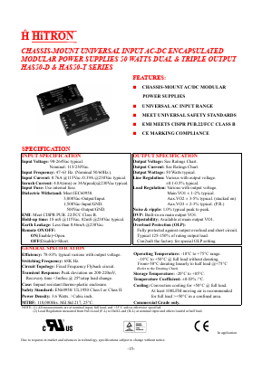 HAS50-T050KK Datasheet PDF HITRON ELECTRONICS CORPORTION