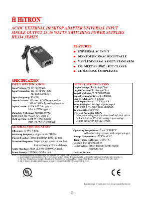 HES34-240150 Datasheet PDF HITRON ELECTRONICS CORPORTION