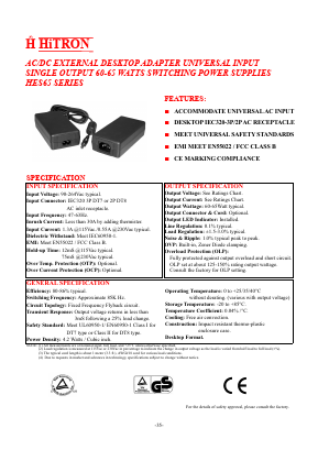 HES65-050700 Datasheet PDF HITRON ELECTRONICS CORPORTION