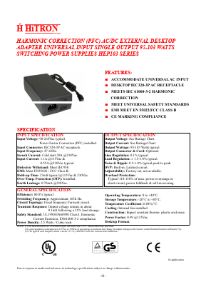 HEP103-090110 Datasheet PDF HITRON ELECTRONICS CORPORTION