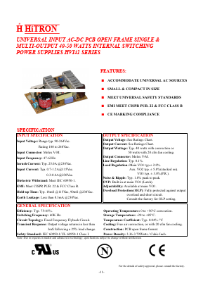 HVI41-20 Datasheet PDF HITRON ELECTRONICS CORPORTION